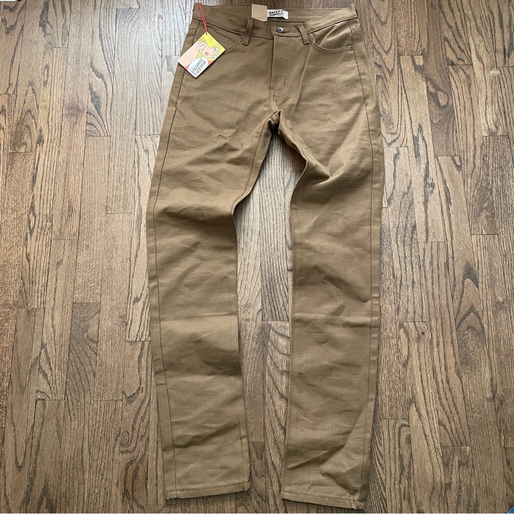 NWT Naked & Famous Duck Canvas Selvedge 31 Brown Super Guy Japanese Denim